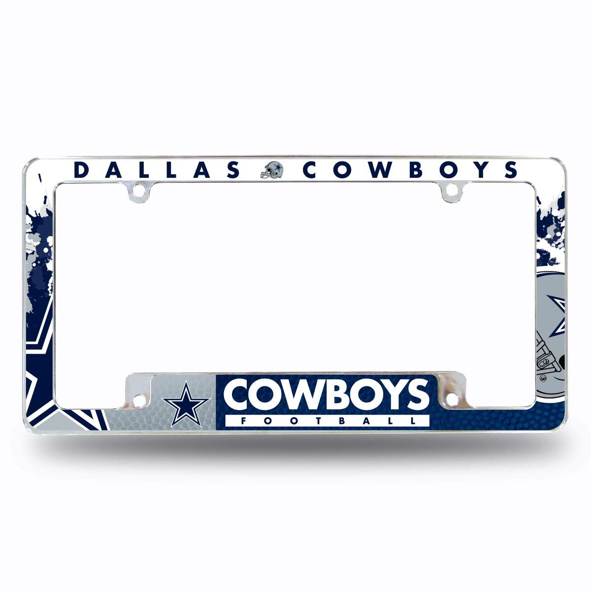 Rico Industries Marco de Placa Cromado con Licencia Oficial NFL - Dallas Cowboys - Multicolor