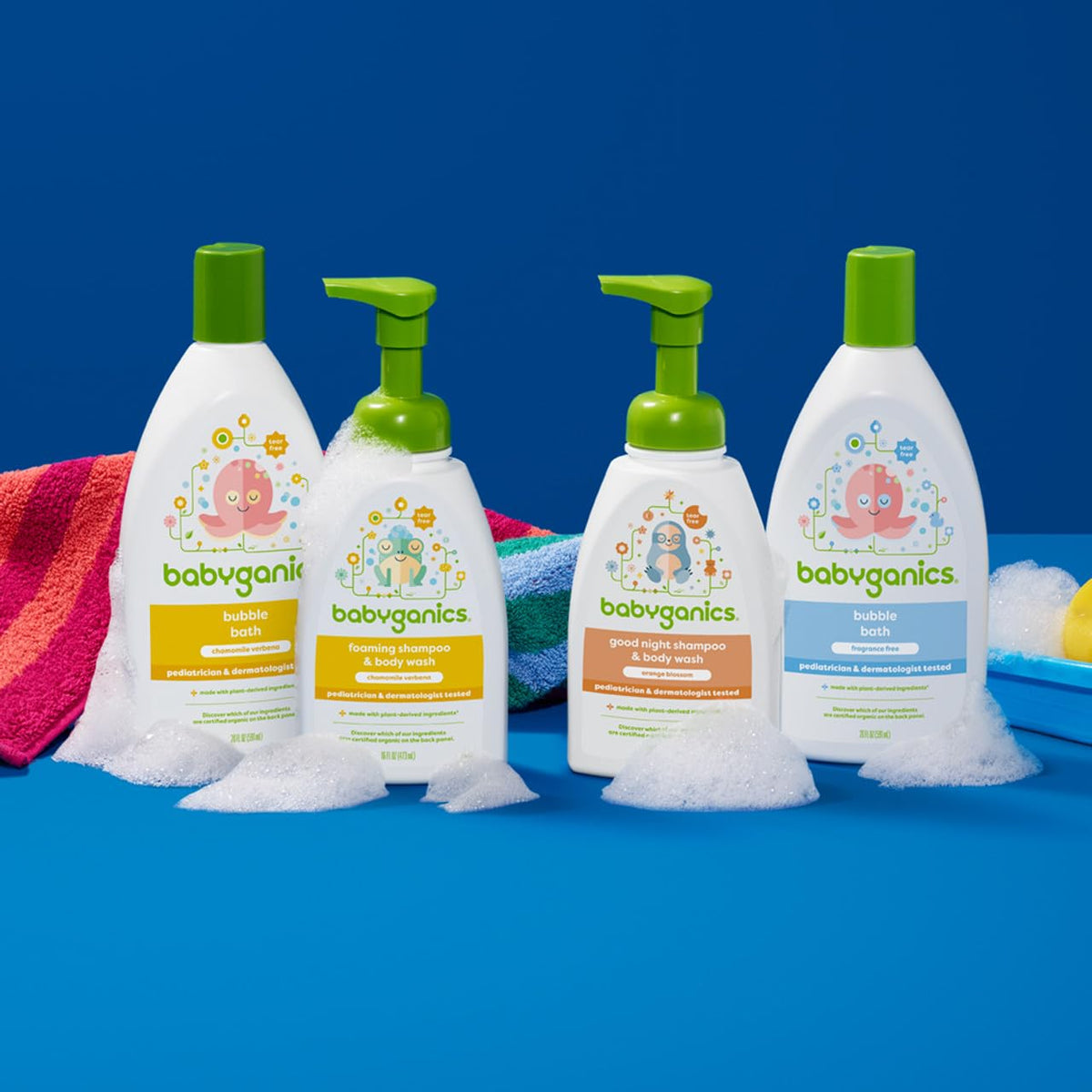 Shampoo y Gel de Baño 2 en 1 en Espuma 473 ml | Aroma Manzanilla y Verbena | Sin Lágrimas | Hipoalergénico | Sin Fragancias Artificiales | Apto para Bebés y Piel Sensible