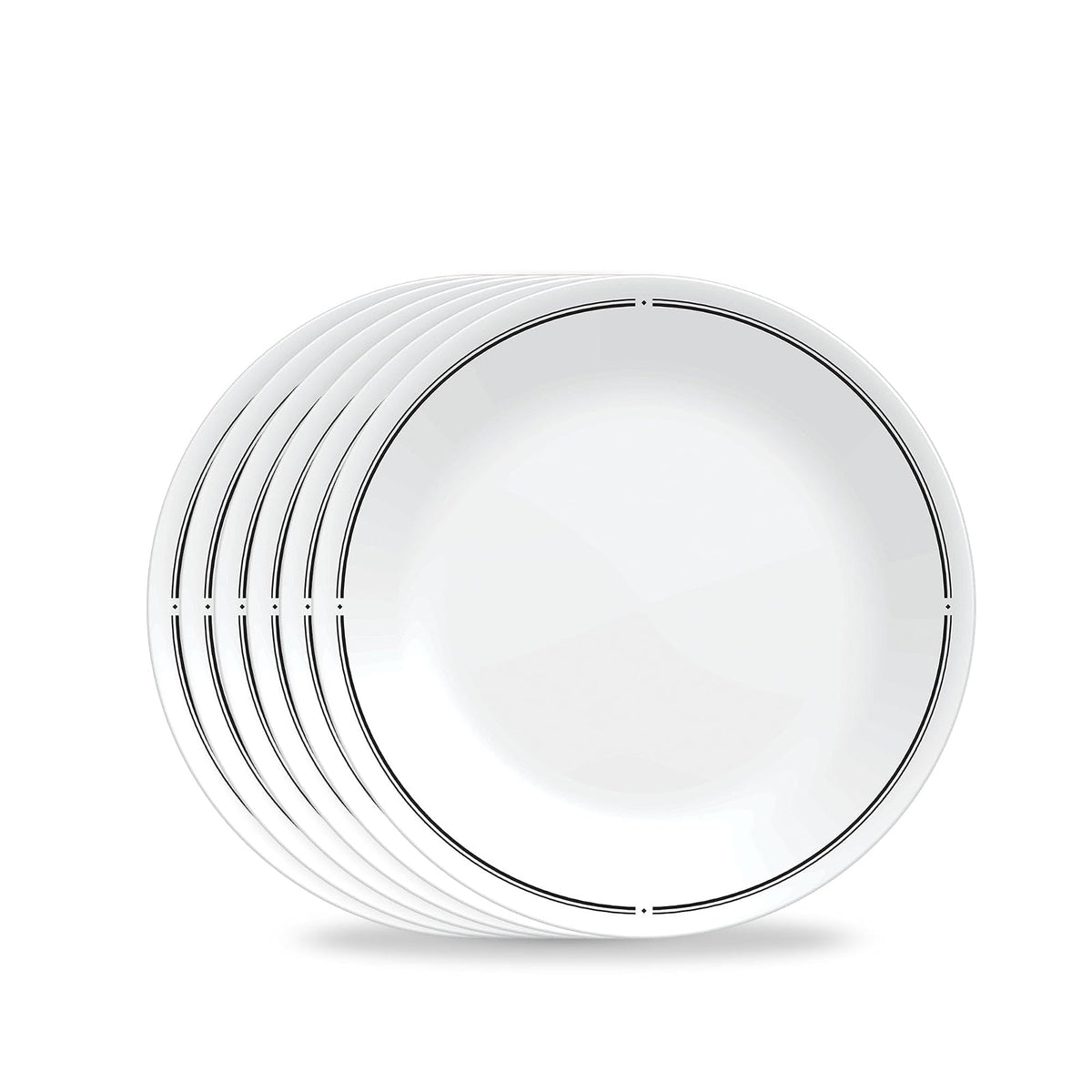 Corelle 6-Piece 8.5" Lunch Round Plates, Vitrelle Triple Layer Glass, Lightweight Round Plates, Salad Plates, Chip and Scratch Resistant, Microwave and Dishwasher Safe, Brasserie, Medium