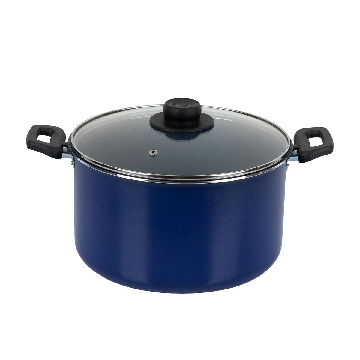 Ekco Olla con Tapa de Vidrio, Aluminio Antiadherente 24 cm - Azul