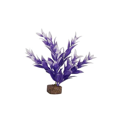GloFish - Planta decorativa para acuario, fluorescente bajo luz LED azul, chica, morado y blanco, 1 pieza