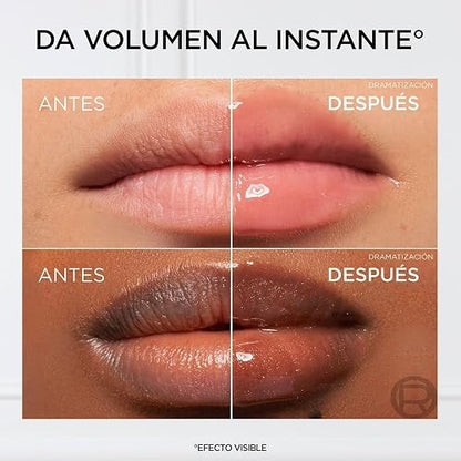 L'Oréal Paris Plump Ambition Lip Oil, Brillo Labial Efecto Voluminizador con Ácido Hialurónico, Hidratación Intensa para tus Labios, Tono Nude Macaron, 5 ml