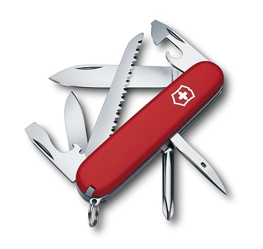 Victorinox Navaja Hiker, Roja, 13 Usos | Multiherramienta hecha para la sierra de madera al aire libre para senderismo y camping