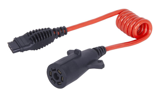 MAXXHAUL Adaptador de Enchufe de Remolque de 7 Vías Redondo a 4 Vías Plano 70086, 45.7-91.4 cm, Rojo