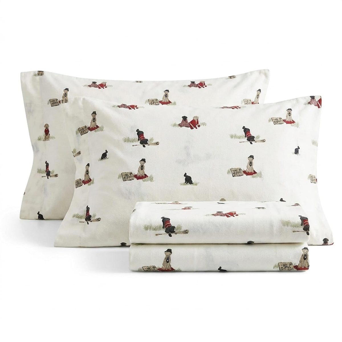 Eddie Bauer - Juego de sábanas Queen, Ropa de Cama de Franela de algodón cálido y Transpirable con Bolsillos Profundos, Cepillado para Mayor suavidad, acogedora decoración del hogar, Certificado