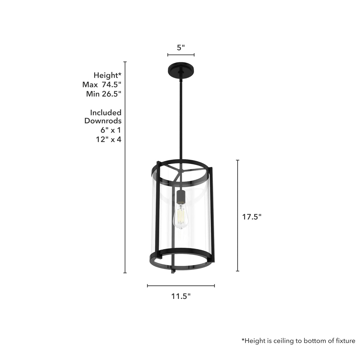Hunter Fan, Candelabro Astwood 1 Luz 11 pulgadas | Diseñado con influencia art déco, este accesorio proporcionará una iluminación potente dondequiera que se instale