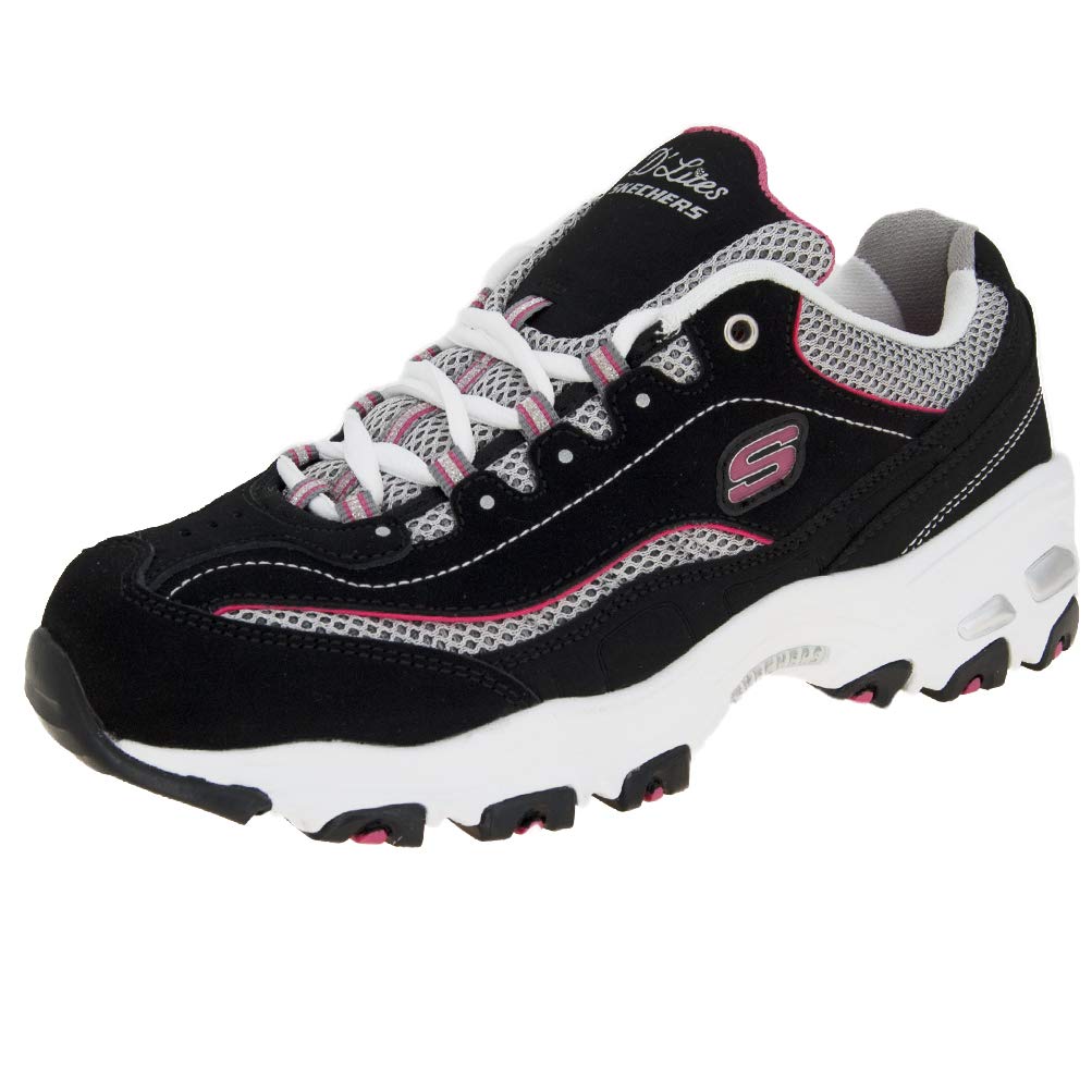 Skechers - Tenis de Noche para Mujer con Manos Libres, Summits - 26.0 cm - Negro - Blanco - Rosa
