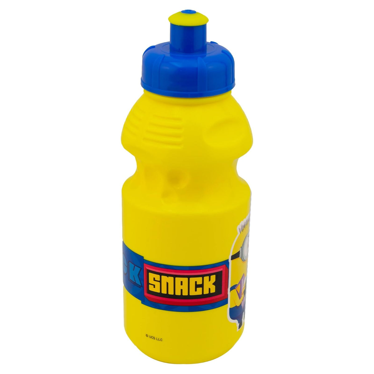 FunKids 1669-1184 Lonchera Infantil de Plástico, Colección Despicable Me 4 “Minions”, Universal Studios, Botella Cilindro Para Agua, Capacidad 400 mililitros, Amarillo