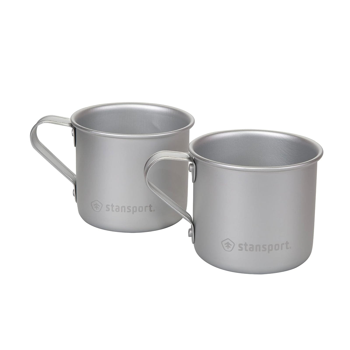 Stansport Tazas de aluminio para bebidas – Paquete de 2 – Tazas de viaje – 12 onzas – Mochilero pesca caza