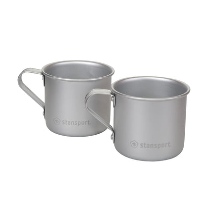 Stansport Tazas de aluminio para bebidas – Paquete de 2 – Tazas de viaje – 12 onzas – Mochilero pesca caza