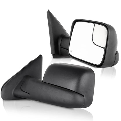 ECCPP Espejos de Remolque para Dodge Ram 1500/2500/3500 2003-2008, Negro, con Calefacción, 050264