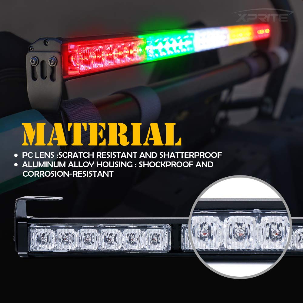 Xprite - Barra de luz estroboscópica LED de 30 pulgadas con luz intermitente de freno para UTV, ATV, Polaris RZR XP 1000 900, lado a lado, 4x4, trofeo camión, cuádruple