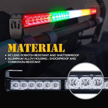 Xprite - Barra de luz estroboscópica LED de 30 pulgadas con luz intermitente de freno para UTV, ATV, Polaris RZR XP 1000 900, lado a lado, 4x4, trofeo camión, cuádruple
