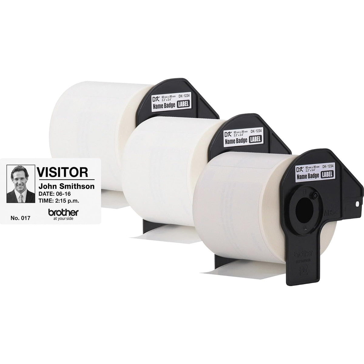 Brother DK-12343PK - Etiquetas de papel troqueladas, 60 mm x 86 mm, 260 etiquetas por rollo, (3) rollos por caja