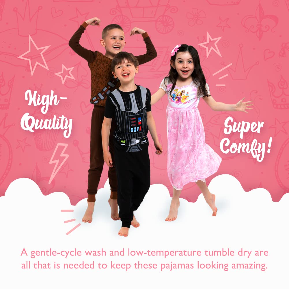 Disney 6-Piece Snug-fit Cotton Pajama Set, Soft & Cute for Kids Juego de Pijama niños Unisex