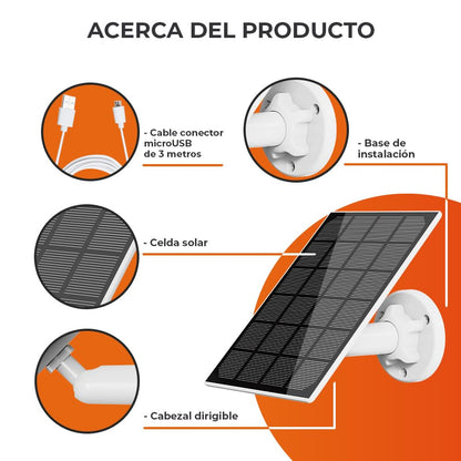 Tecnolite Connect - Accesorio Panel Solar para cámara Range Smart CAMEXT11TVDTCW, Protección IP65, Cámara Inteligente WiFi