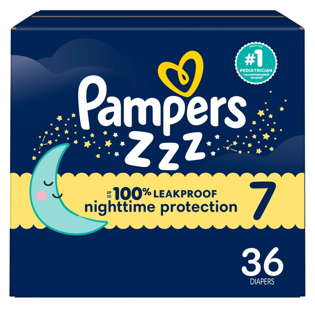 Pampers Swaddlers Overnights Pañales tamaño 7, 36 unidades, pañales desechables