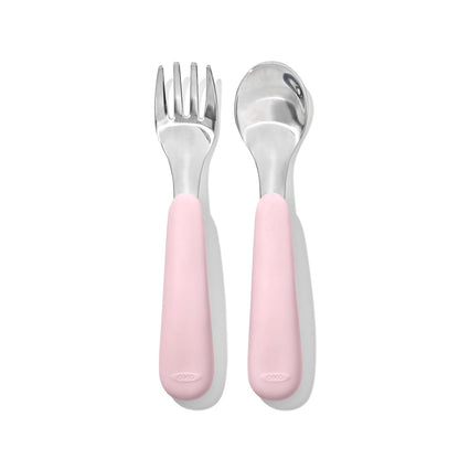 OXO Tot On-The-Go Juego de tenedor y cuchara - Flor