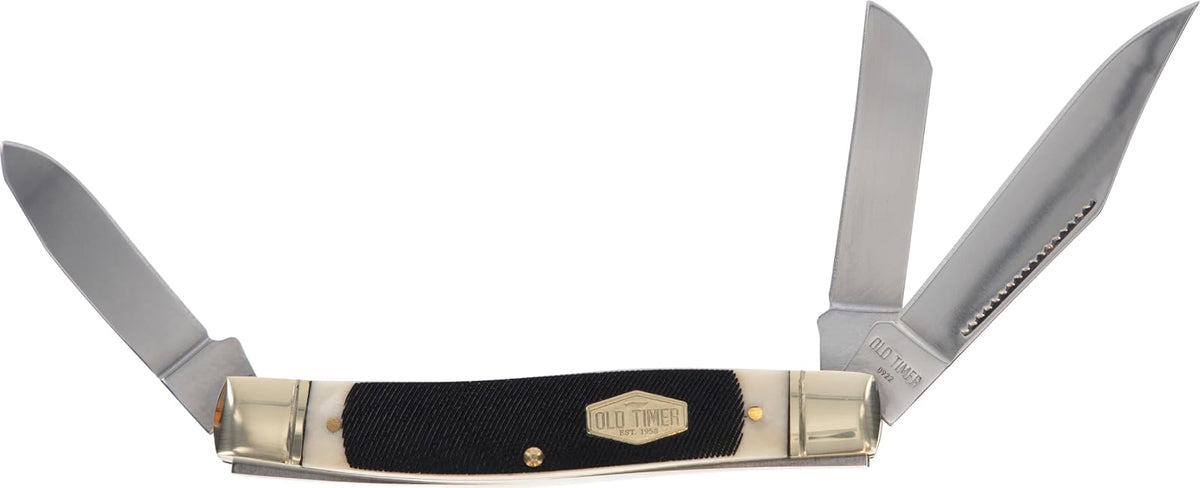 Old Timer 80TB Cuchillo sénior plegable de bolsillo en hueso, genuino