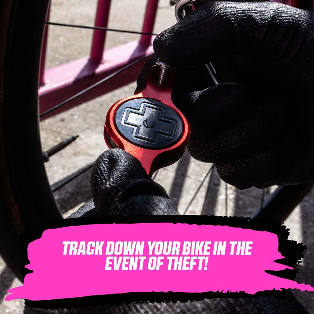 Muc-Off - Soporte Seguro para Bicicleta AirTag para Bicicleta, Color Negro, Soporte para Etiquetas de Aire para Bicicleta con Tornillos de Seguridad, protección antirrobo, Soporte para Bicicleta
