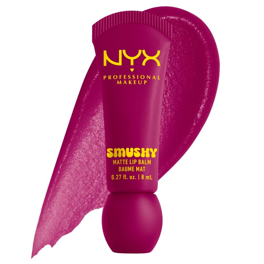 NYX Smushy Bálsamo de Labios Mate con Color, Hidratación Duradera - Small - Sippin (morado)