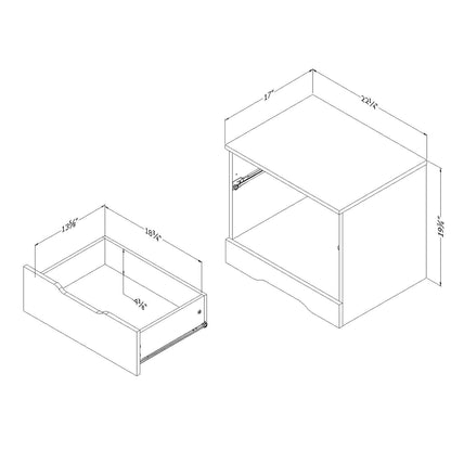 South Shore Buro para recamara con 1 Cajon. Muebles para recamara, mesas de Noche Furniture