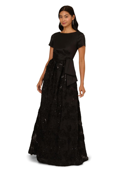 Adrianna Papell Soutache Floral Combo Gown Vestido para ocasión Especial Mujer