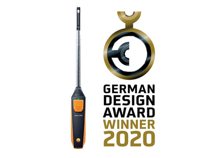 testo 405i Anemómetro de cable caliente I Sonda inteligente inalámbrica para velocidad del aire, flujo de aire y temperatura en el conducto