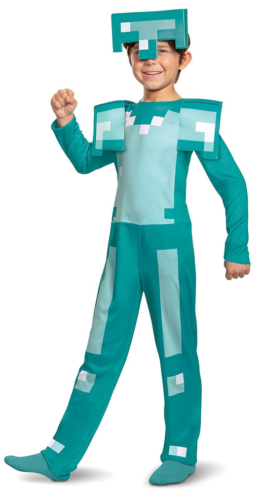 Disfraz Oficial de Armadura Minecraft Infantil, Minecraft Mojang, Talla Infantil (7-8)