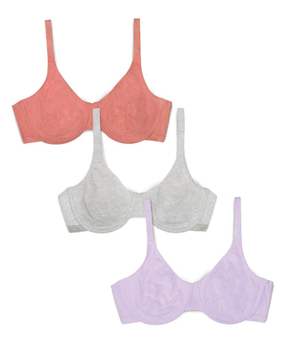 Fruit of the Loom Brasier de Algodón para Mujer Paquete de 2 - Gris - 40DD