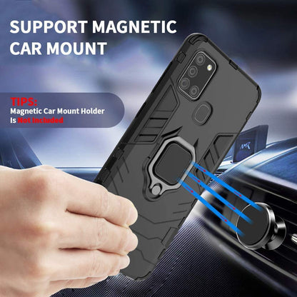 BestAlice Funda para Honor X7 Case + Protector de Pantalla de Cristal Templado + Lens Mica + Cordón para el Cuello, Rudo Uso Híbrida Armor Protección Carcasa, Negro