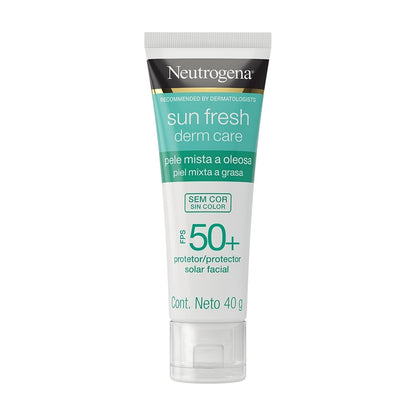 Neutrogena Sun fresh Protector Solar Facial sin color Dermcare Niacinamida FPS50+, 40g