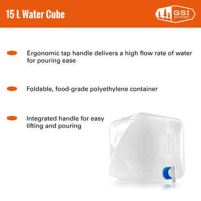 GSI Outdoors - Cubeta de Agua Plegable, 15 litros