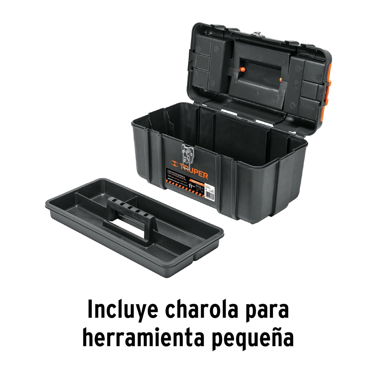 Truper CHP-17XC, Caja para herramienta 17" con compartimentos y broches metálicos