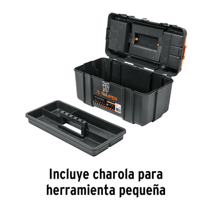 Truper CHP-17XC, Caja para herramienta 17" con compartimentos y broches metálicos