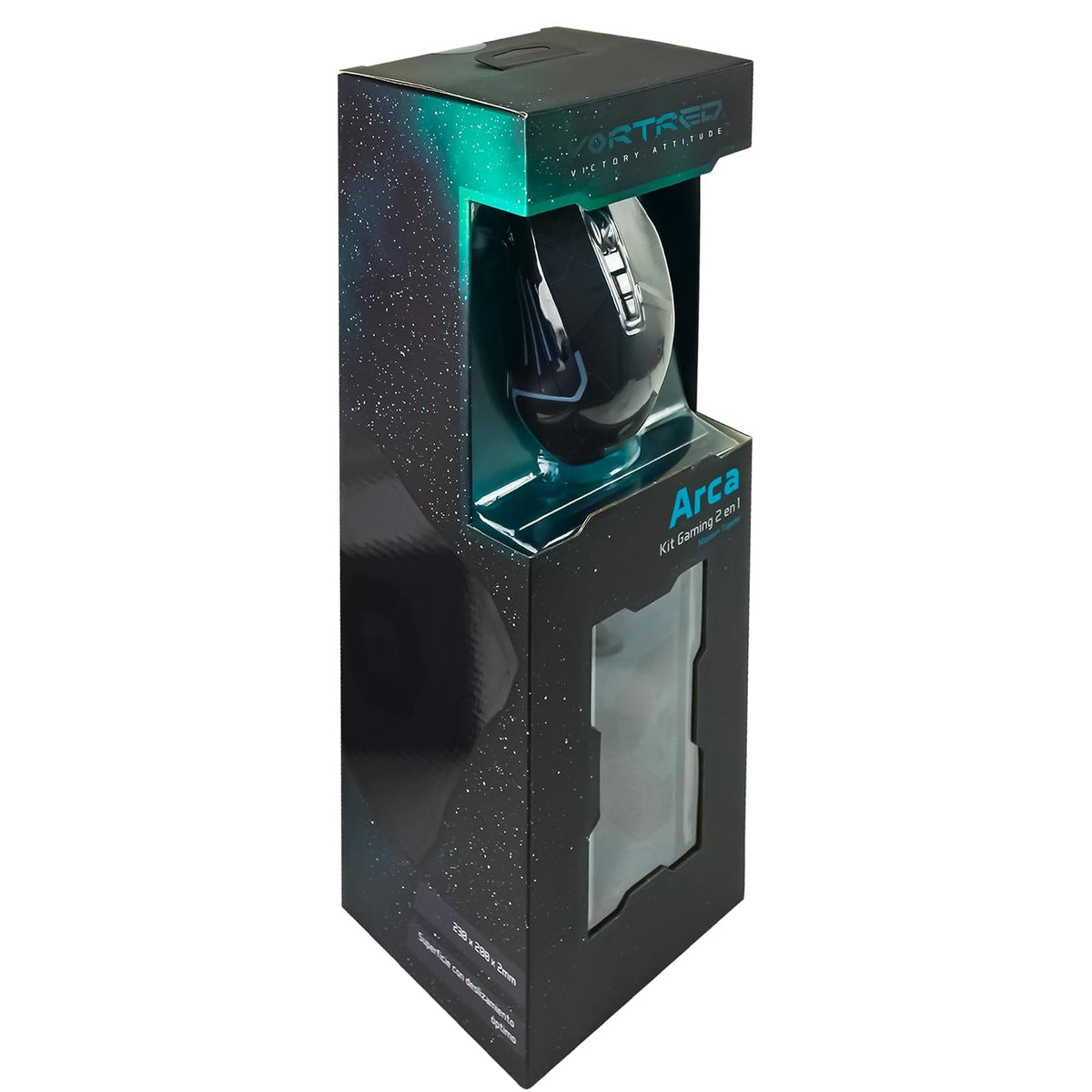 PERFECTCHOICE Kit Gamer con Mouse Alámbrico USB Luz RGB y Tapete para Mouse Arca V-930686 VORTRED