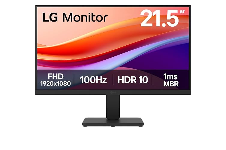 LG Monitor Full HD de 21,5" 100 Hz, sRGB 99%, HDR 10, MBR de 1 ms