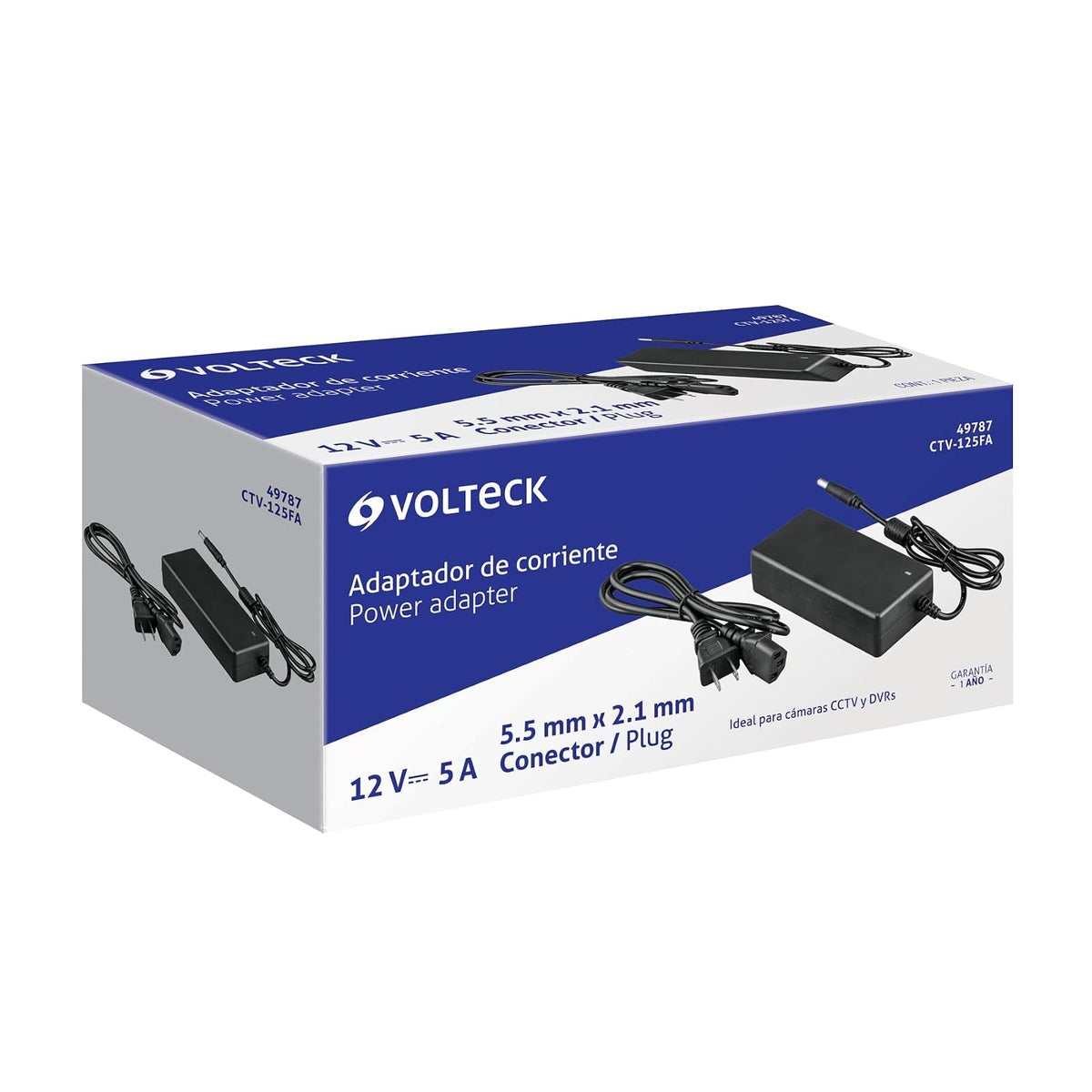 Volteck CTV-125FA, Fuente de Alimentación 12 V 5A para CCTV