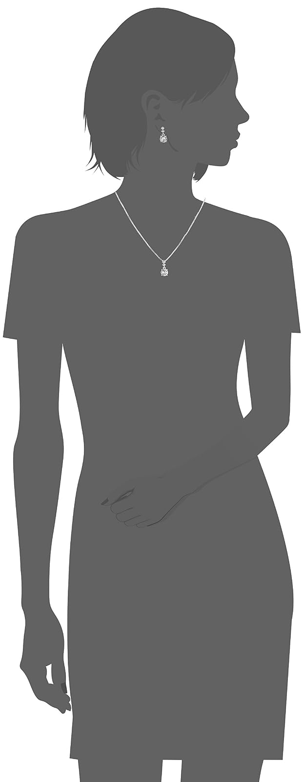 Nine West - Juego de collar y arete de tono plateado