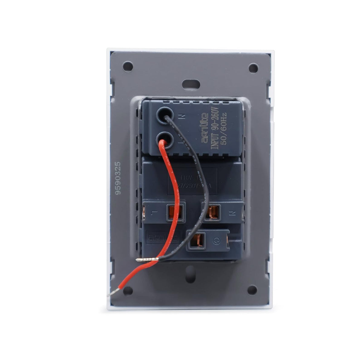 Placa Luxury APL-707 Artlite, Contacto y 2 Salidas USB (Tipo A y Tipo C), Policarbonato + Hierro Galvanizado, 15A, Color Blanco, Materiales de Alta Calidad, Skin Feel