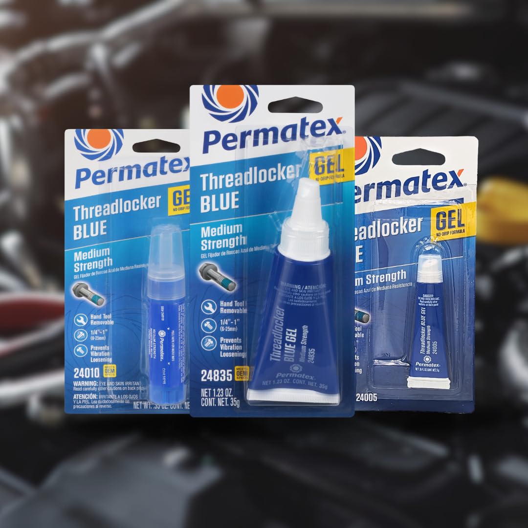 Permatex Threadlocker Azul Gel de Resistencia Media 24010, 10 g