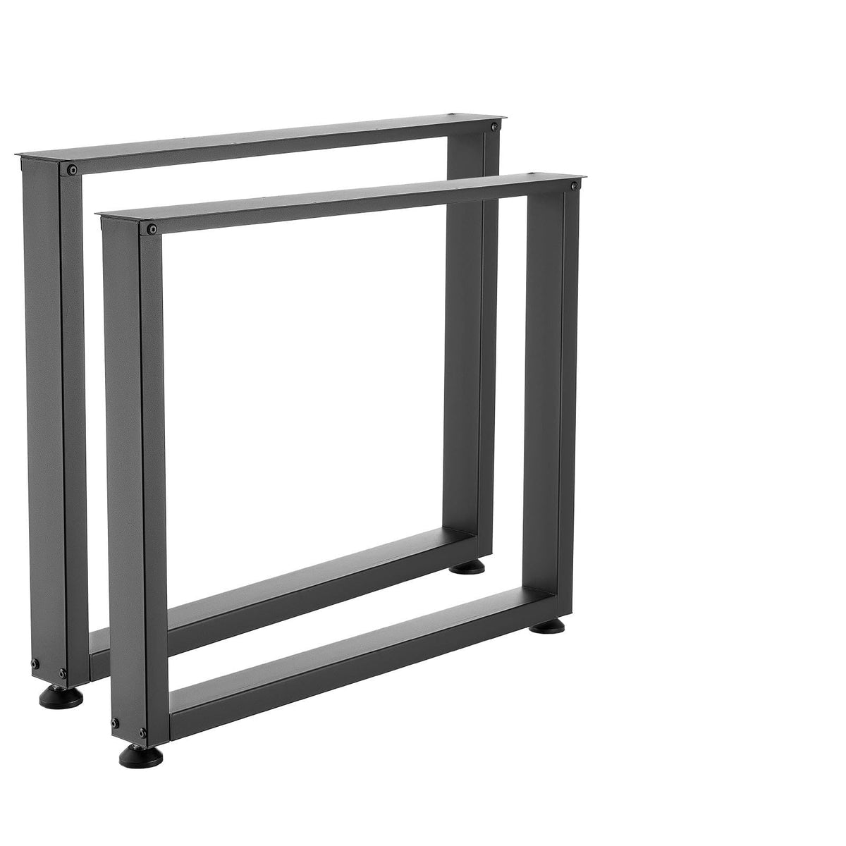 VEVOR Patas de Mesa Cuadradas de Acero al Carbono, Capacidad Máxima 1000 kg, 750 x 900 mm, Negro, Juego de 2 Patas con Kit de Herrajes para Banco de Trabajo, Muebles, Escritorio, Mesa de Bar y Oficina