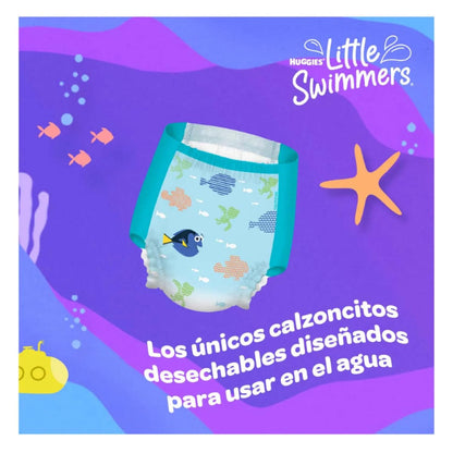 Huggies Little Swimmers Calzoncito Desechable para Nadar, Talla Mediana Unisex, Paquete con 11 piezas, Ideal para bebés de 11 a 15 kg, empaque puede variar