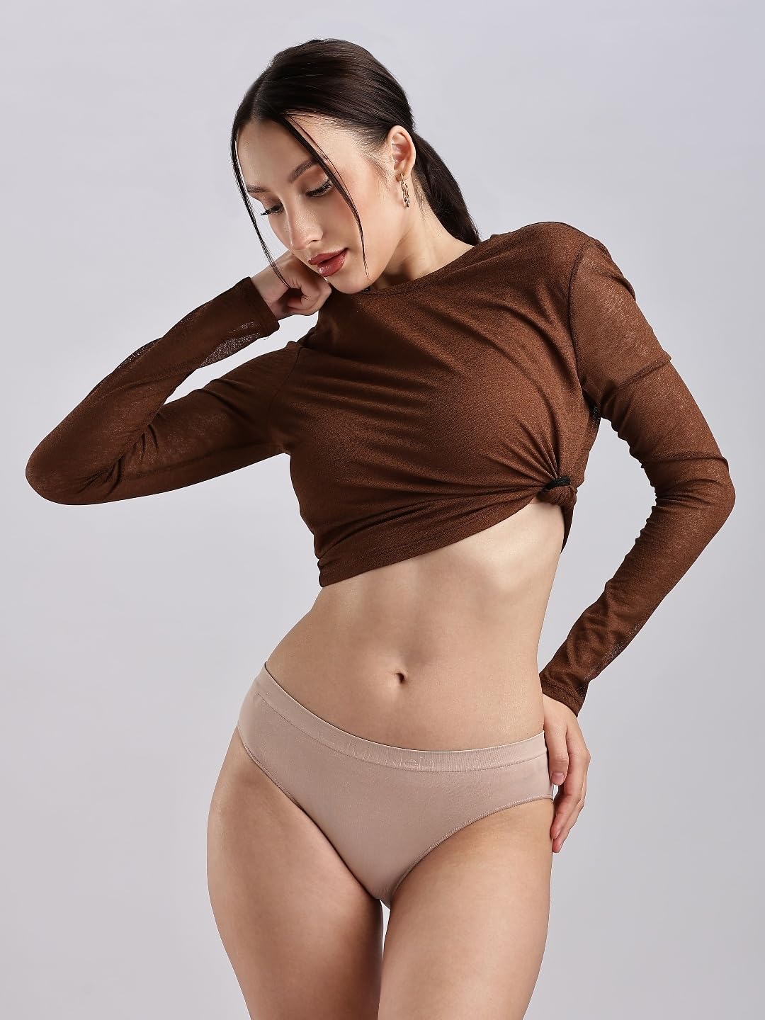 Calvin Klein Bikini de Talle Medio sin Costuras Flex Bonded Ropa Interior Mujer