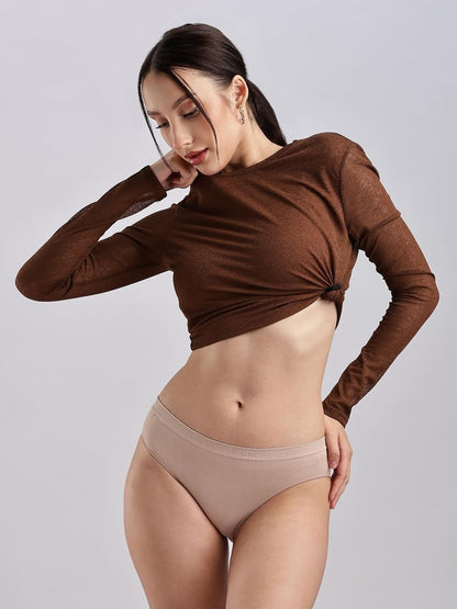 Calvin Klein Bikini de Talle Medio sin Costuras Flex Bonded Ropa Interior Mujer