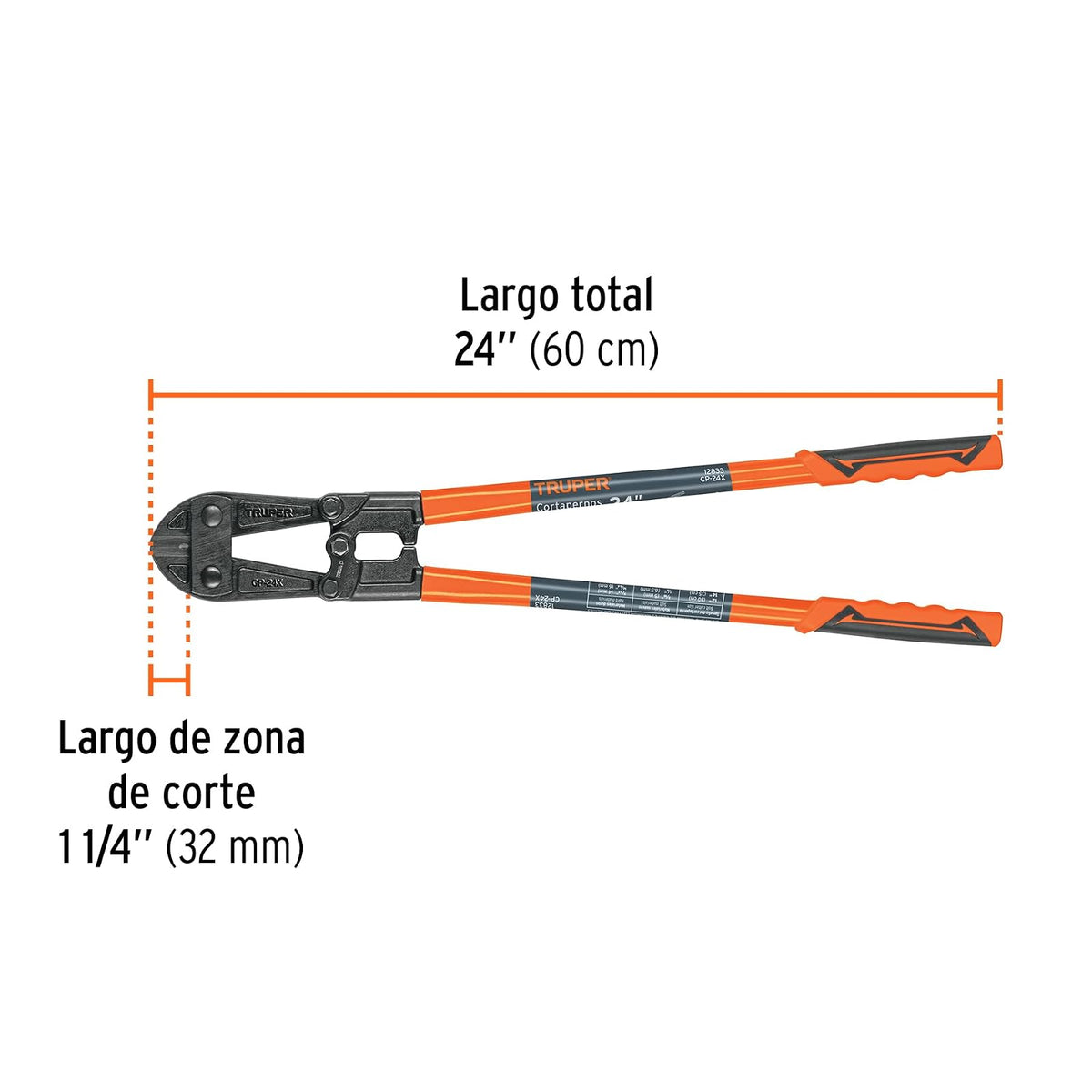 Truper CP-24X, Cortaperno 24", cuchilla fabricada en acero al silicio