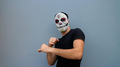 Ghoulish Productions La Catrina, Máscara de Catrina Colorida con Aspecto Urbano, Disfraz de Calaca para Mujer Ideal para Día de Muertos, Festivales y Halloween
