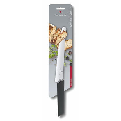 Victorinox 6.9073.22WB Cuchillo Para Pan, color Negro, 22 cm