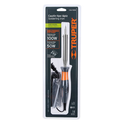 Truper CAU-100D, Cautín, tipo lápiz de 100 W, dual, industrial