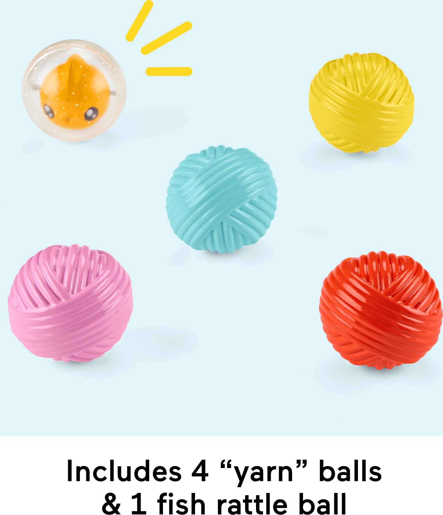 Fisher-Price Juguete para Bebés Gatito Pelotitas Rodantes para bebés de 9 Meses en adelante